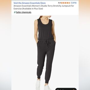 Amazon Essentials Women's Black Sleeveless Jumpsuit